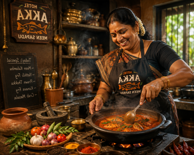 From a Small Eatery to a Full Restaurant - Akka Meen Sapadu, Karaikudi