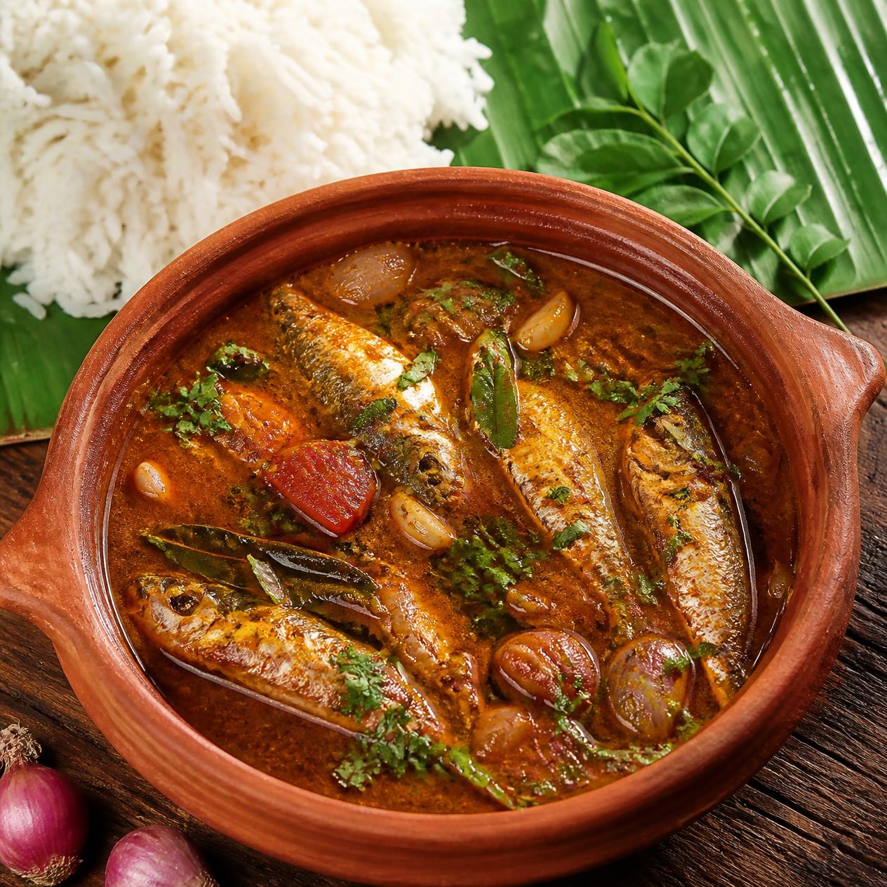 Clay Pot Fish Curry at Akka Meen Sapadu, Karaikudi