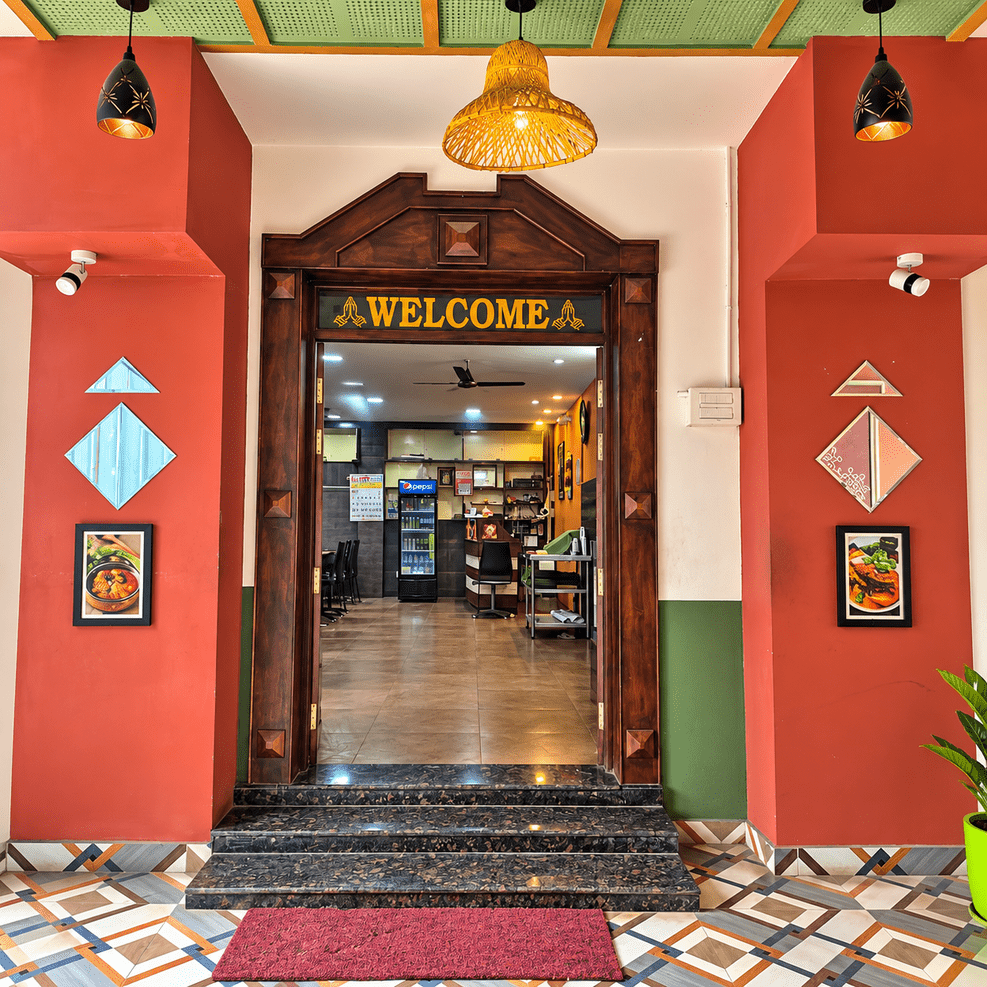 Reception Entrance at Akka Meen Sapadu, Karaikudi