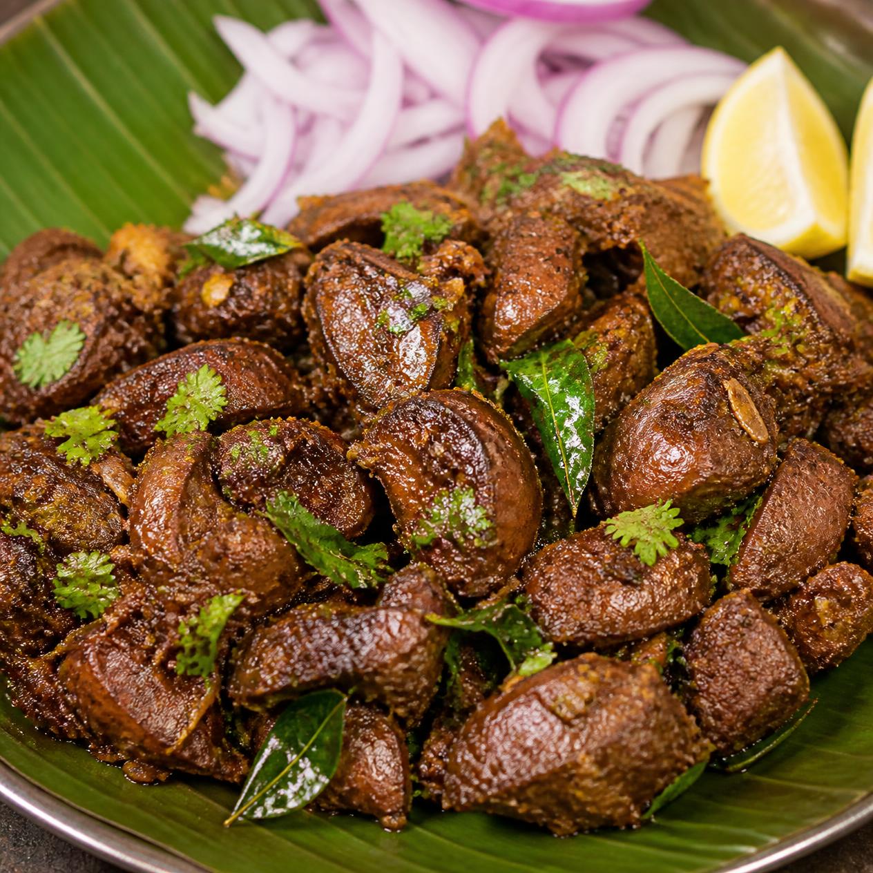 Mutton Liver Fry at Akka Meen Sapadu, Karaikudi