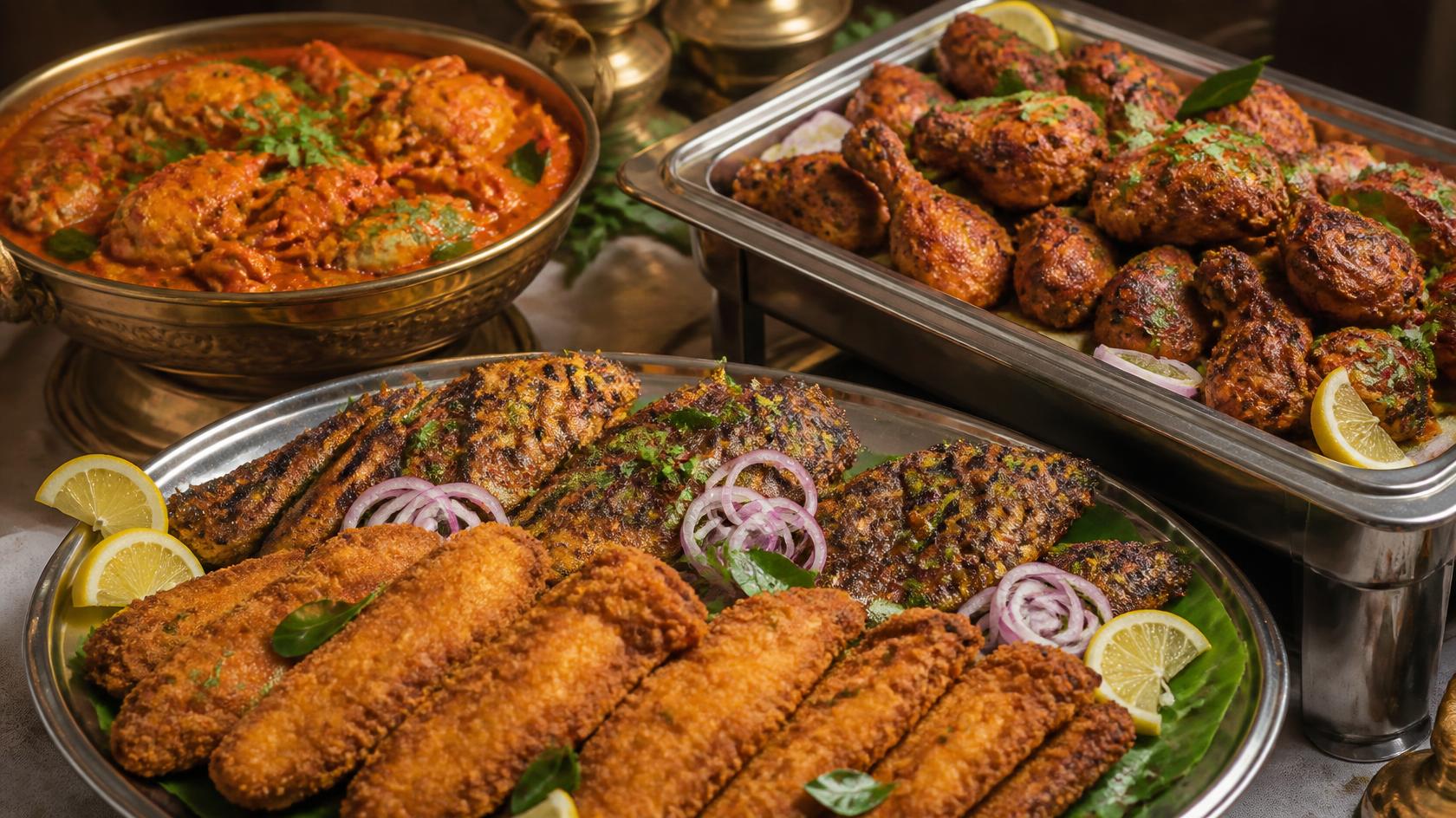 Bulk catering setup for 100 to 200 plus guests by Akka Meen Sapadu, Karaikudi